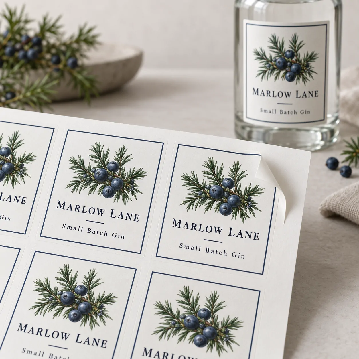 Gin Bottle Labels