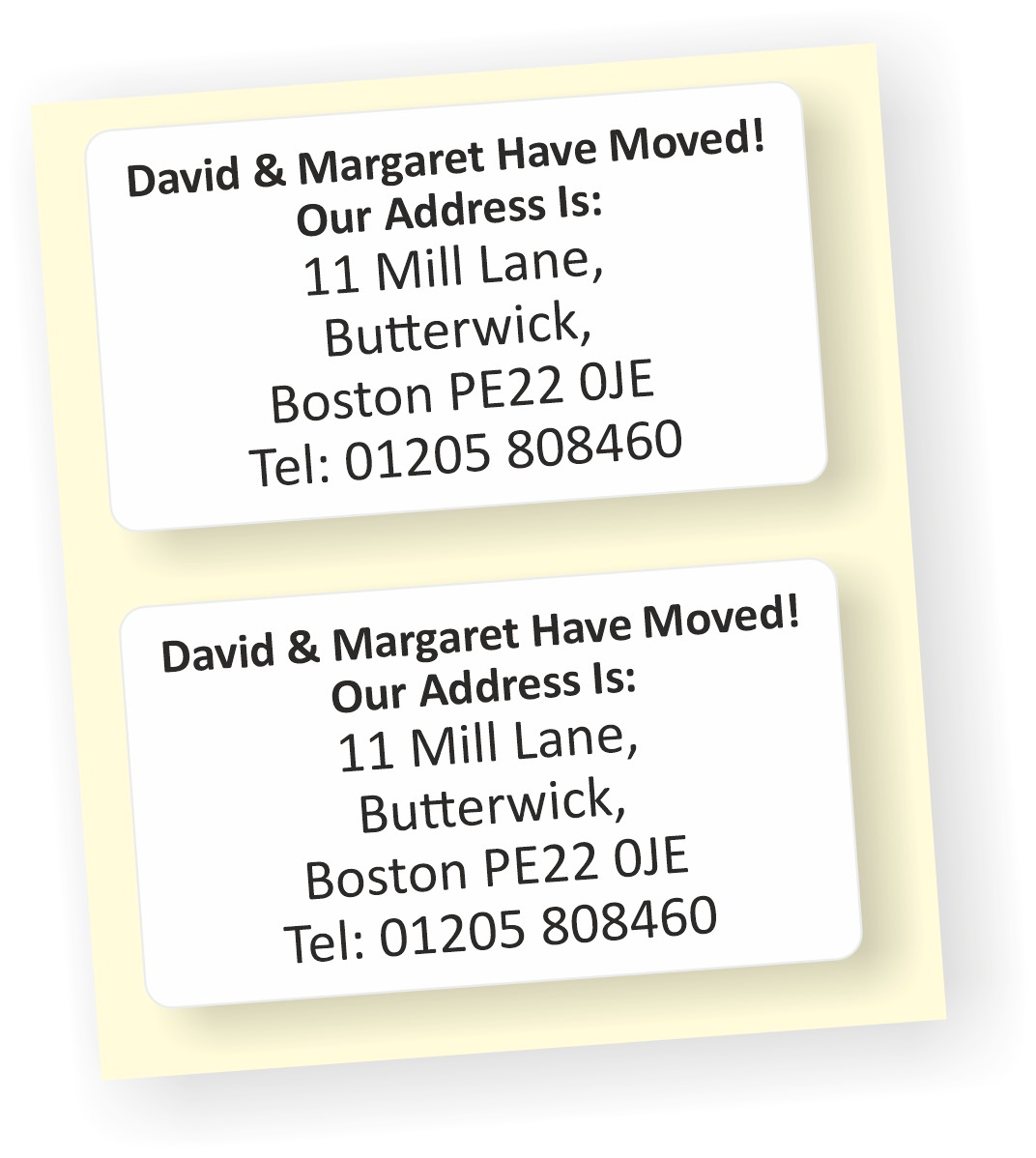 Change of address labels uk
