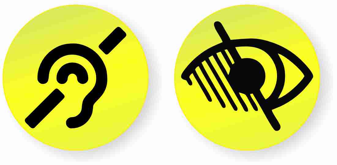 Impairment icons on fluorescent labels