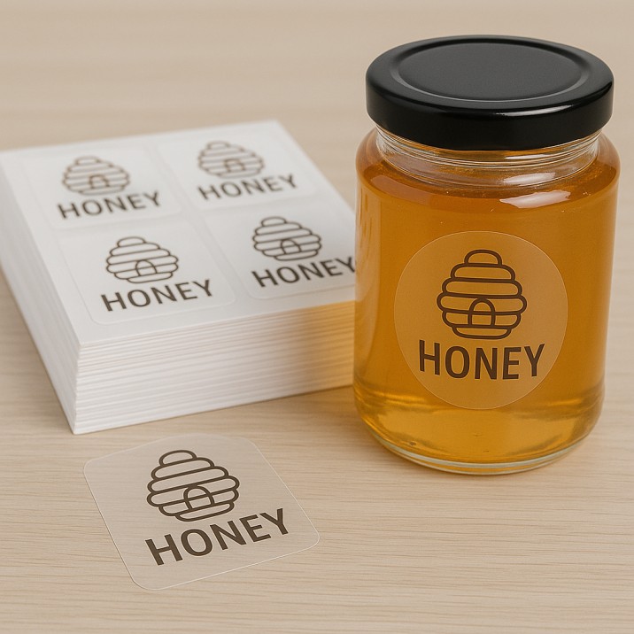 Gloss Clear Vinyl Labels - waterproof transparent labels.