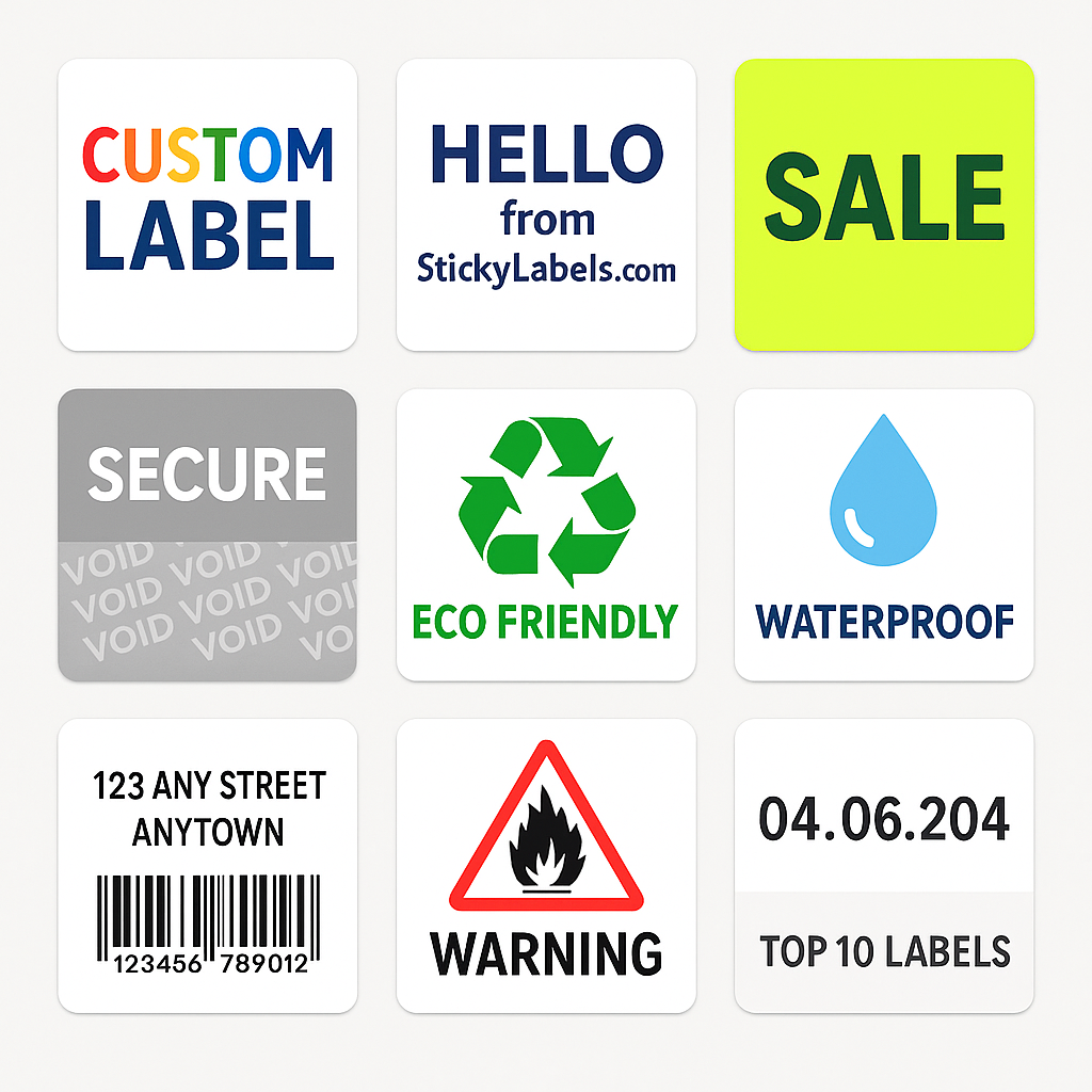 Top 10 printed labels - Sticky Labels