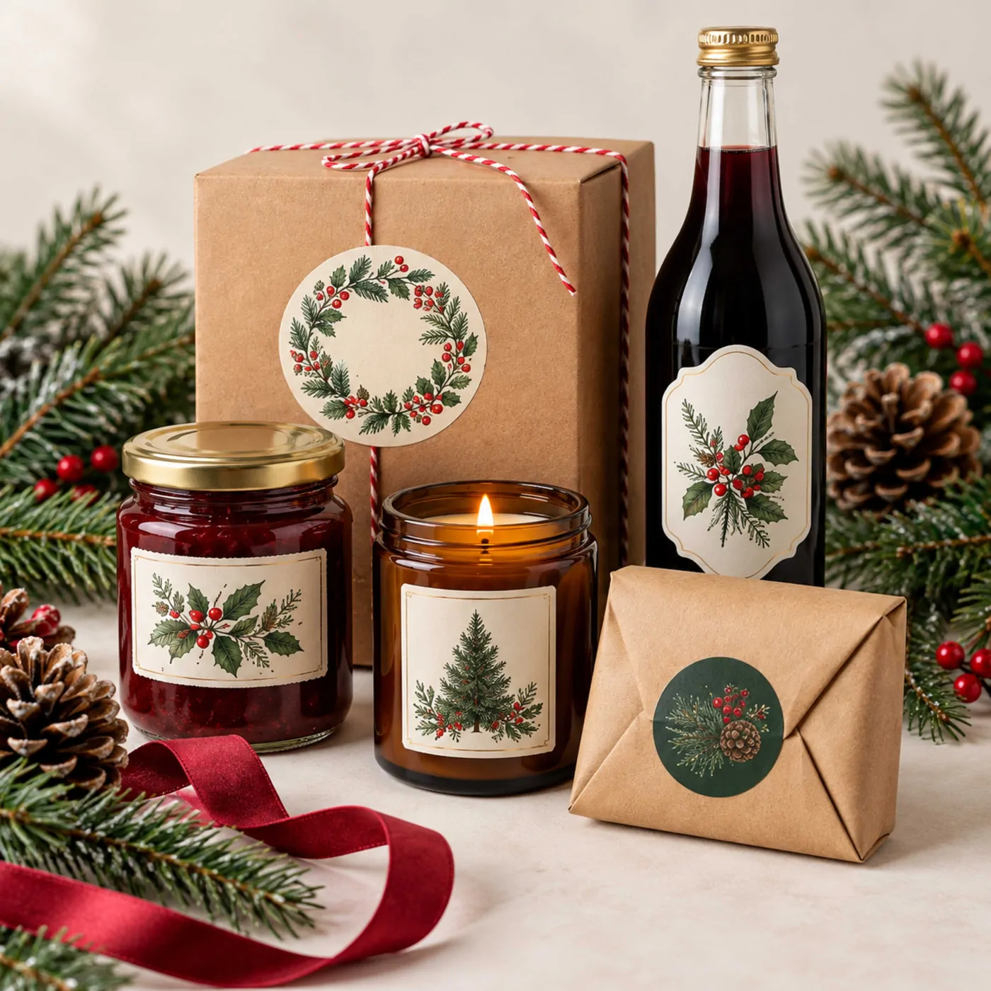 Christmas packaging labels