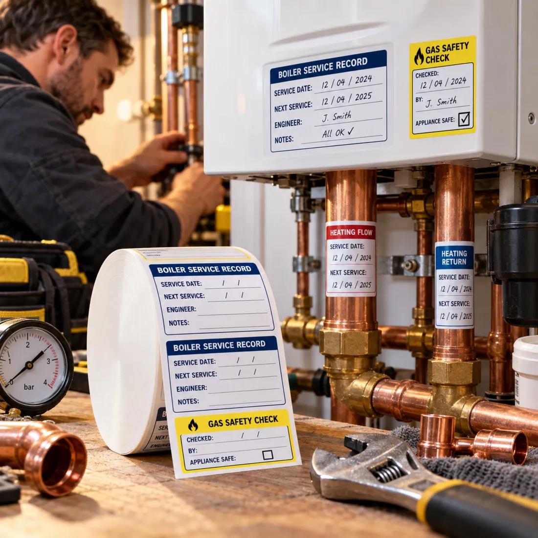 Plumbers Labels applied product example