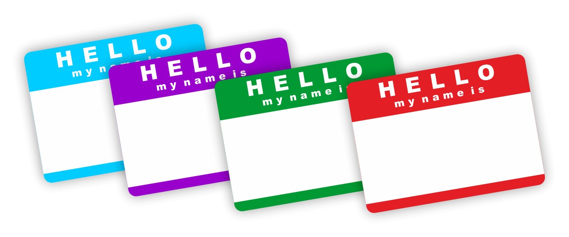 Classic design of hello my name is labels