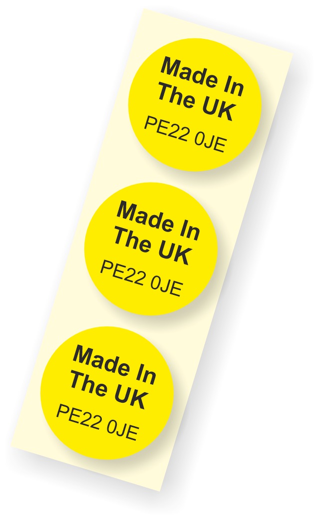 Low cost made in the UK labels