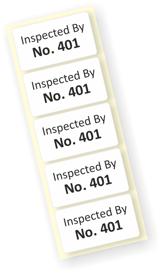 Low cost inspected by labels