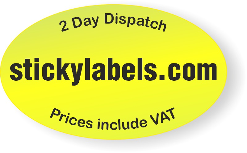 Fluorescent oval printed labels