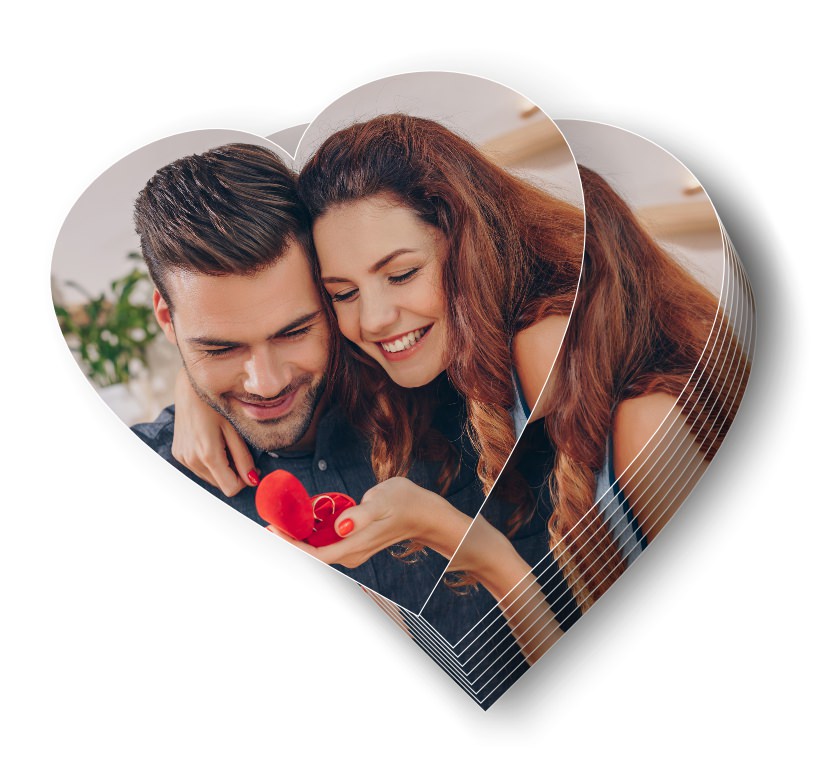 Love heart photo label