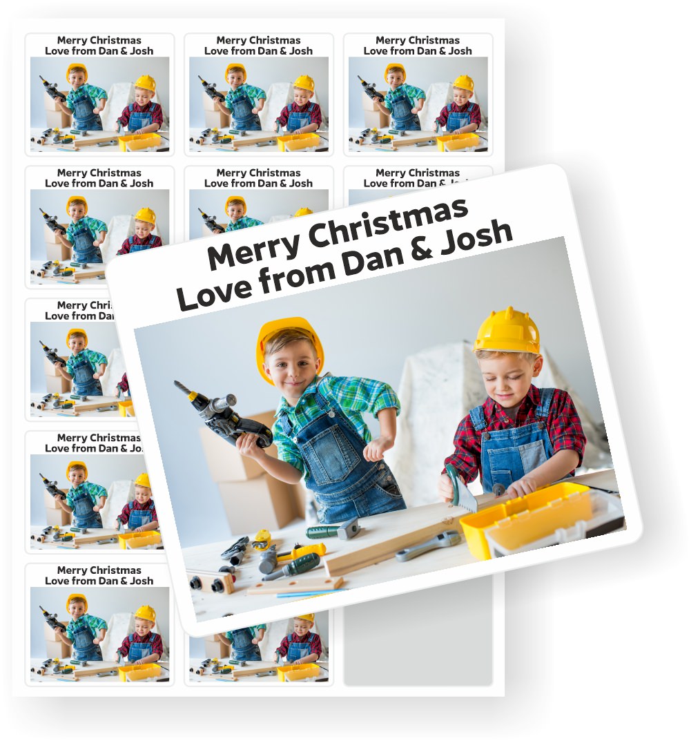 Christmas photograph labels