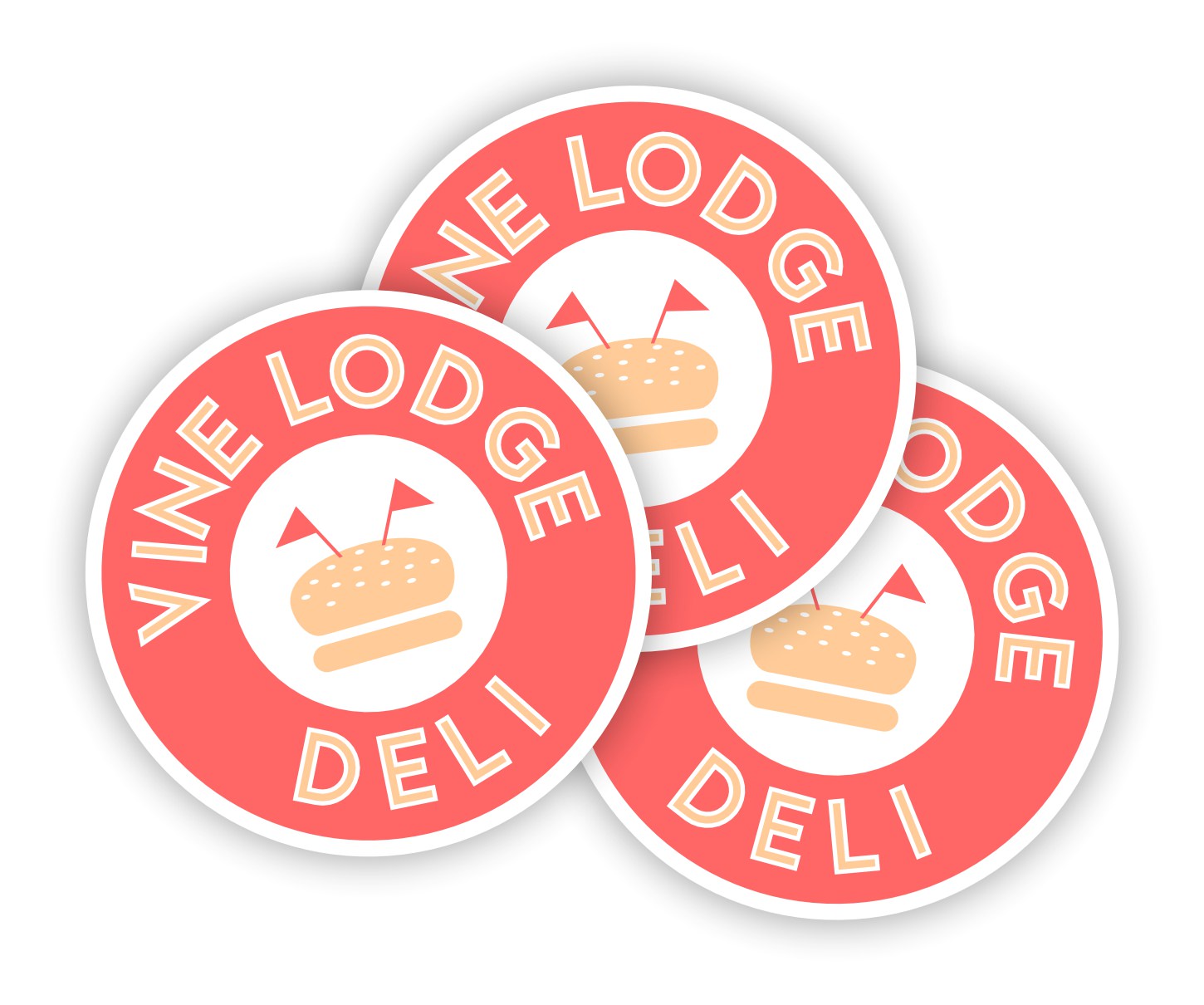 Circular deli labels for sandwiches